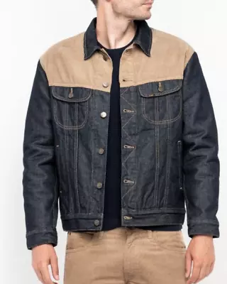 Buy Lee Jacket Mens Rider Denim With Contrast Cord 'Fresh Indigo Rinse' SECONDS L203 • 33.26£