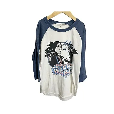 Buy Junk Food Womens Star Wars Graphic T-Shirt Long Sleeved S White Blue Raglen • 15.11£