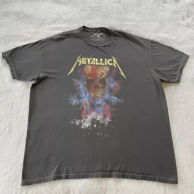 Buy Metallica Oversized Band T Shirt Womens L/XL Skull Graphic Faded Black Raw Edges • 17£