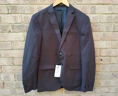 Buy Jack & Jones Super Slim Fit Blazer Mens 40R Black Coffee Premium Suit Top • 20£