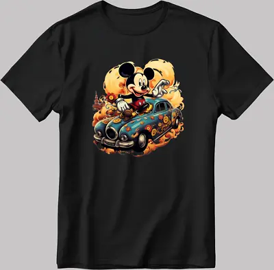 Buy Mickey Mouse Disney Characters T-Shirt White-Black Men's / Women N185 • 10.98£