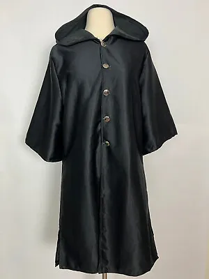 Buy Black Hooded Cloak Jacket, Cosplay,  Costume, Role Play, Halloween, One Size • 32.81£