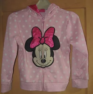 Buy Girls Disney Age 5 Years Pink Sparkly Minnie Mouse Hooded Jacket / Hoodie • 0.99£