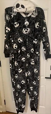 Buy Disney Nightmare Before Christmas 3XL Hooded Nonfooted 1 Piece Zip Adult Pajamas • 11.65£