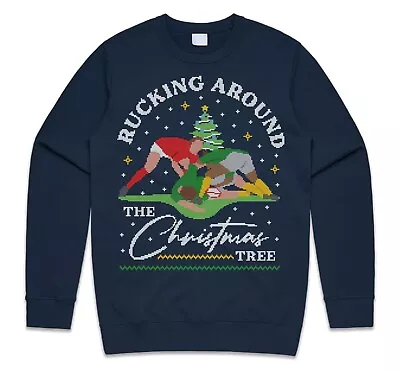 Buy Rucking Around The Christmas Tree Jumper Sweatshirt Xmas Funny Rugby Gift Ruck • 25.99£
