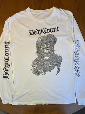 Buy White Long Sleeve ‘Body Count’ Band Tee T-Shirt Large • 6.50£