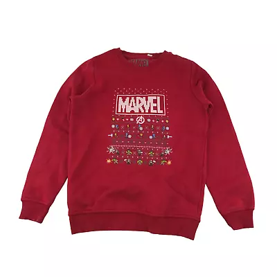Buy Avengers Christmas Jumper Age 9 Red Marvel Jersey • 8£