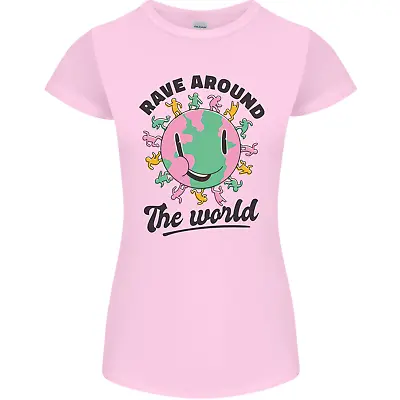 Buy Rave Around The World Dance Music Acid Raver Womens Petite Cut T-Shirt • 9.99£