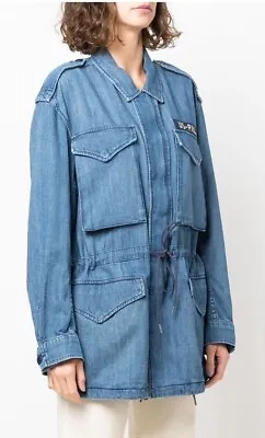 Buy NWT Polo Denim & Supply Ralph Lauren Women Military Army Denim Jeans Jacket Sz M • 207.90£
