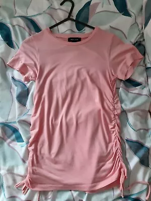 Buy New Look Womens Pink Ruched T-Shirt Size 6 • 6£