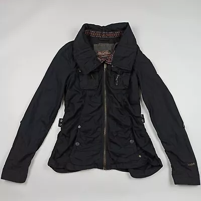 Buy KHUJO Women's Size M MANDRA Black Short Casual Jacket High Neck 100% Cotton • 47.99£