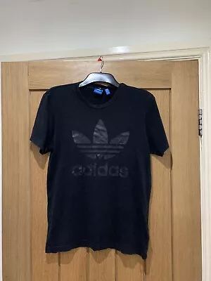 Buy Mens Adidas Black T Shirt With Black Motif And Black Flannel Top On Back Size  M • 2.99£