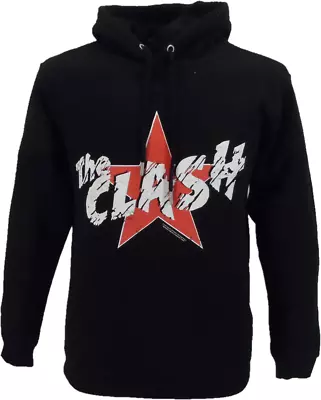 Buy Mens Black The Clash Star Logo Hooded Hoodie Top • 34.99£