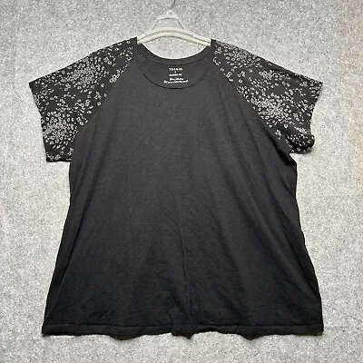 Buy Torrid Shirt Womens 6X Black Classic Fit Raglan Print Short Sleeves All Cotton • 27.46£