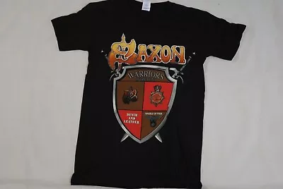 Buy Saxon Warriors Of The Road Shield T Shirt New Official Wheels Of Steel Band • 10.99£