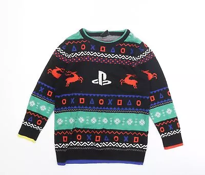 Buy PlayStation Boys Multicoloured Round Neck Fair Isle Cotton Pullover Jumper Size  • 5.25£