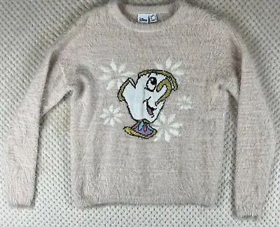 Buy Disney Chip Teacup Jumper Size 4 XS Beauty & The Beast Pullover Womens Grey • 12.99£