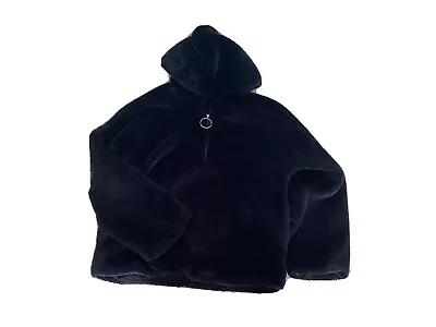 Buy Topshop Glamorous Fur 3/4 Zip Pullover Hoodie, Size M • 15£