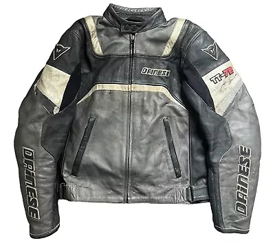 Buy Dainese Leather Motorcycle Jacket Super Sport TT-72 Mens Size 48 Small Armoured • 34.99£