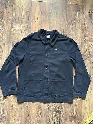 Buy Nike Life Unlined Chore Coat Jacket Denim Black  Shirt Size Medium Mens • 44£