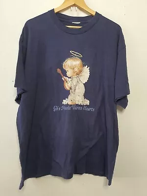 Buy Vintage Gods Music Shirt Adults Extra Small Blue Cottagecore Angel Cherub 2000s • 20.61£