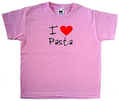 Buy I Love Heart Pasta Pink Kids T-Shirt • 7.99£