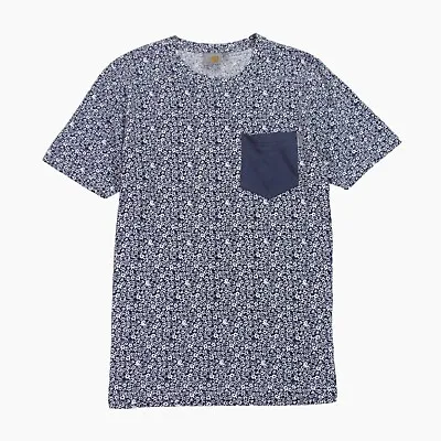 Buy Carhartt Orchid Pocket T Shirt Mens Medium M Blue White Floral Crew NeckTee WIP • 19.95£