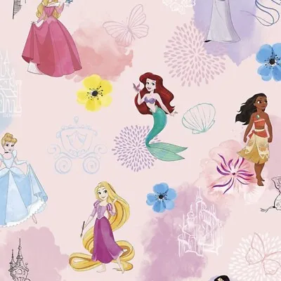 Buy 100% Cotton Digital Fabric Disney Princess Mulan Mermaid Rapunzel 150cm Wide • 4.50£