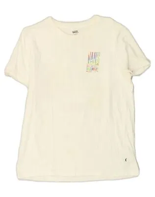 Buy VANS Womens Graphic T-Shirt Top UK 16 Large Off White Cotton AF19 • 8.44£
