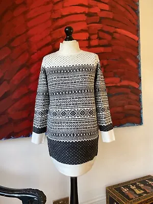 Buy Long Knitted Jumper Sweater Size 8 Jumper Dress Wool Blend • 19.99£