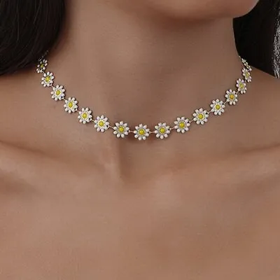 Buy Fashion Flower Daisy Enamel Choker Necklace Chain Charm Women Girl Jewelry Gift • 3.60£