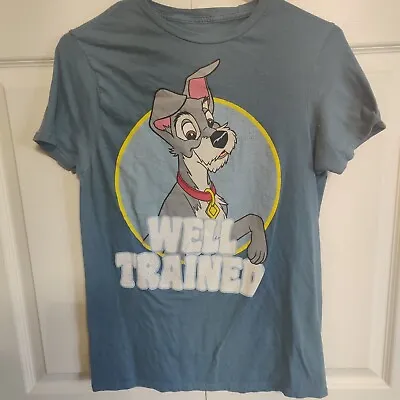 Buy Disney Parks Lady And The Tramp “Well Trained” Blue Adult Shirt Size Small • 7.69£