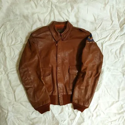 Buy Real McCOY's Jacket Rough Wear Clothing Co A-2 Men's Size 38 Leather Brown • 587.41£