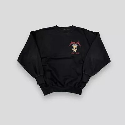 Buy Vintage 1990 Metallica Europe Tour Sweatshirt Black Large • 120£