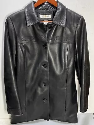 Buy Preston & York  Genuine Lambskin Leather Fully Lined Black Size Medium  5 Button • 37.17£
