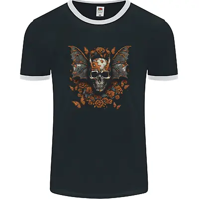 Buy Demonic Bat Skull Satan Grim Reaper Demon Mens Ringer T-Shirt FotL • 10.99£