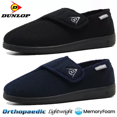 Buy Mens Dunlop Orthopaedic Slippers Diabetic Winter Warm Easy Close Wide Fit Shoes • 7.95£