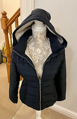 Buy Navy Blue Hollister Quilted Sherpa Lined Jacket. Size Medium • 29.99£