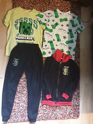 Buy Boys Mine Craft Clothes T-shirt Jogger Bundle Age 9-10 • 4£