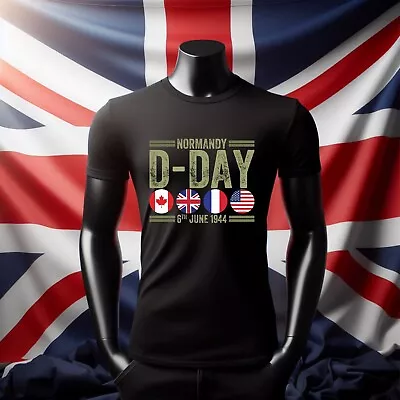 Buy D-Day T-Shirt, Remembrance Day T-shirt, Normandy Landing Tshirt, UK Flag Tee • 9.99£