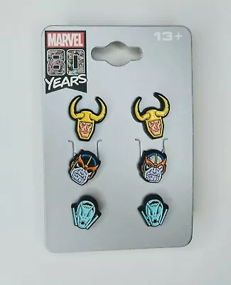 Buy Marvel 80 Years Anniversary Earrings Loki Thanos Ultron • 9.46£