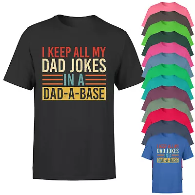 Buy I Keep All My Dad Jokes In A Dad A Base Mens T Shirt Fathers Day Vintage Tee Top • 9.99£