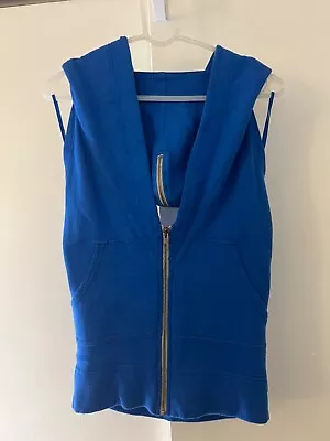Buy 💗Intimately Free People Beach Cover Up Sleeveless Top Open Back Blue Hoodie SM • 7.56£