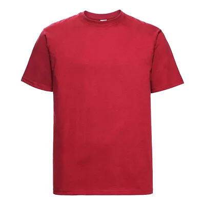 Buy Mens Plain Heavy Cotton T-Shirt Russell Casual Shirt Short Sleeve Round Neck Top • 9.26£