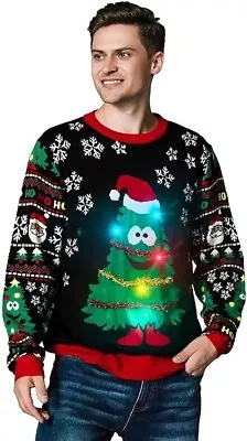 Buy Off The Rack Christmas Jumper Unisex Sweatshirt Light Up Tree LED Sweater Size M • 27.99£