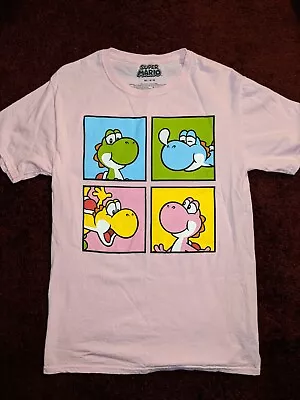 Buy Yoshi T-shirt.  Pink, Featuring 4 Yoshi's, Super Mario Bros, Women's Size M • 4.81£