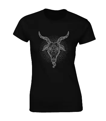 Buy Baphomet Goat Ladies T Shirt Devil Demon Ouija Board Satanic Pentagram Design  • 8.99£
