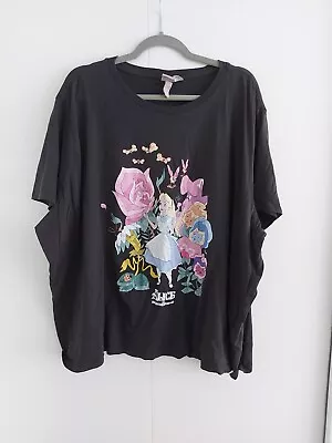 Buy Women's Disney H&m Alice In Wonderland T-shirt Size 4xl Fit Size 22-24 Uk • 5£