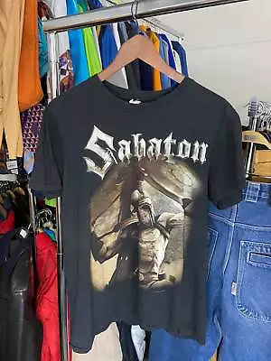Buy Sabaton Short Sleeve Shirt Big Logo Mens M Cotton 2018 Black • 32.40£
