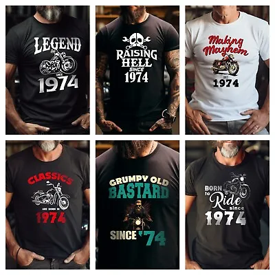 Buy 1974 Birthday Bikers T Shirt Funny 50th Dad Uncle Son Brother Husband Gift 2024 • 15.99£